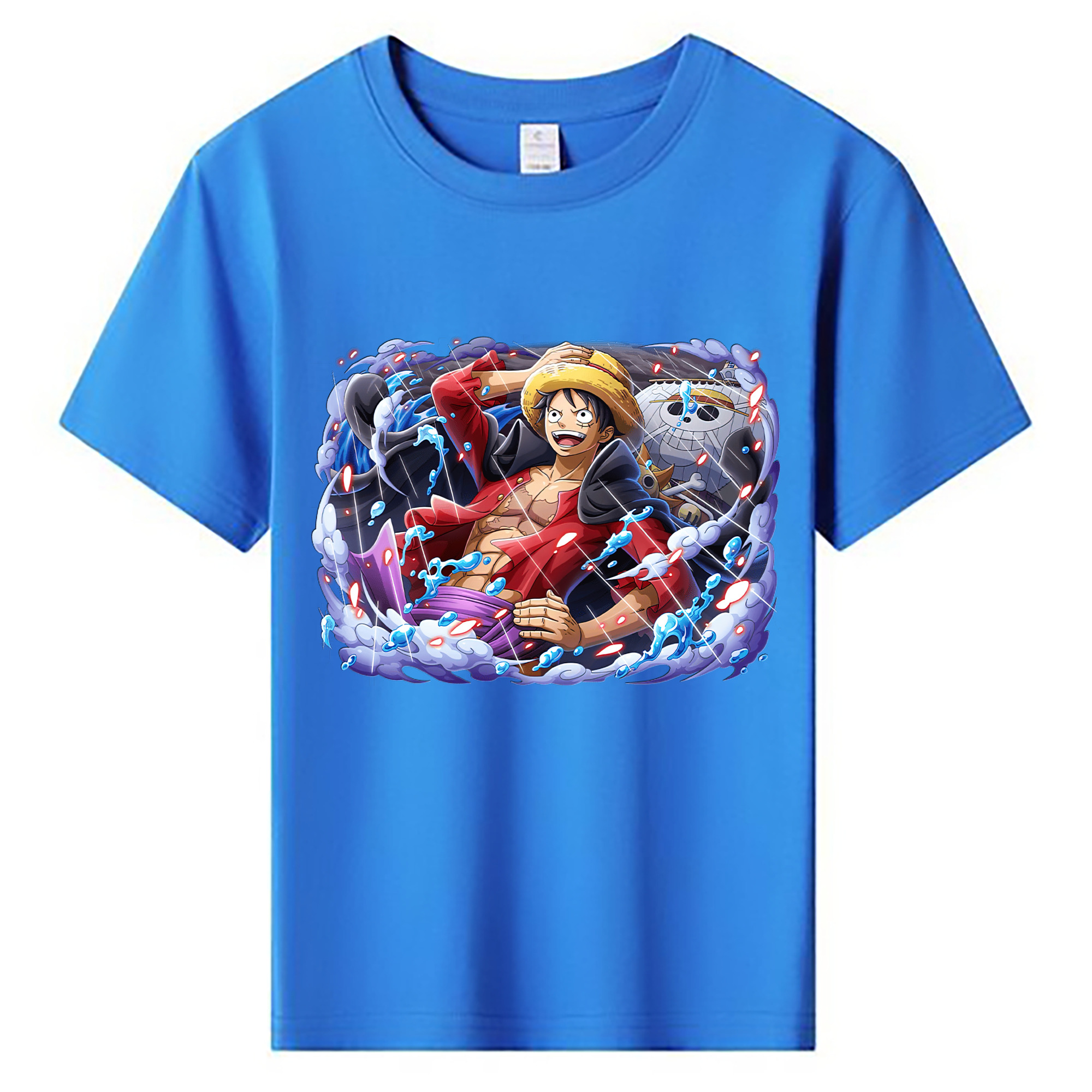 ワンピース モンキー・D・ルフィ ONE PIECE Monkey D. Luffy 綿100％キッズTシャツ（フロントプリント）
